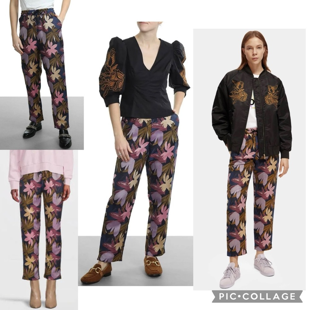 EUC✨SCOTCH & SODA Jacquard Woven Jogger Multicolor Wildflower Print Size Small